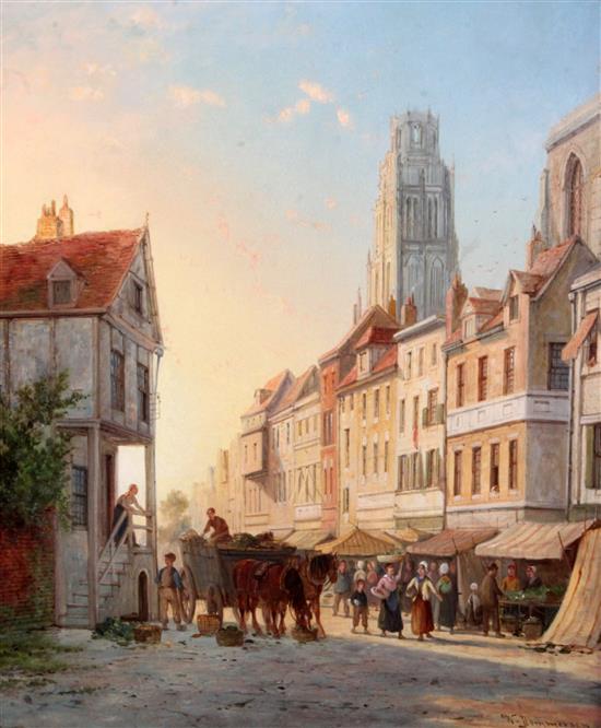 William Raymond Dommersen (1850-1927) Rue St Jean, Rouen 24 x 20in.